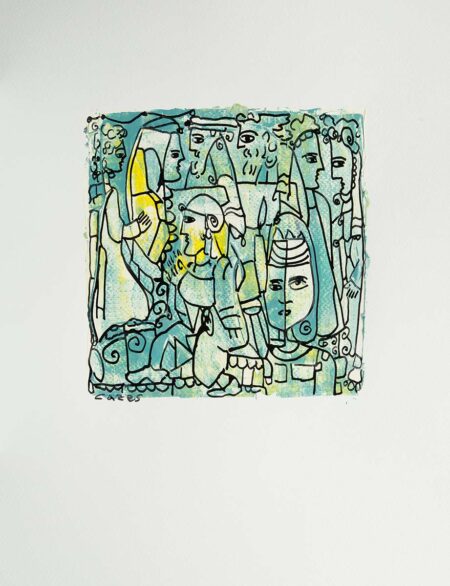 URIEL CAZES- Untitled #8 Original Art. Mixed Media technique on Paper. 30x40 cm.
