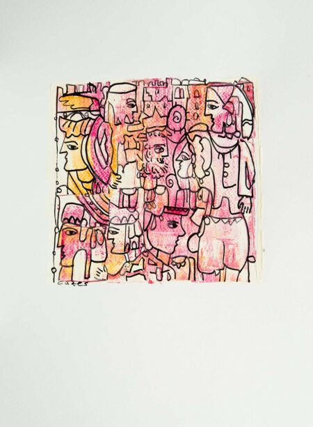 URIEL CAZES- Untitled #9 Original Art. Mixed Media technique on Paper. 30x40 cm.