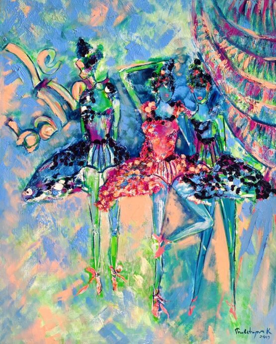 KRISTINA TRUBITSINA | LE BALLET I Original Art. Oil on canvas. 2019. 90 x 80 cm. Signed.