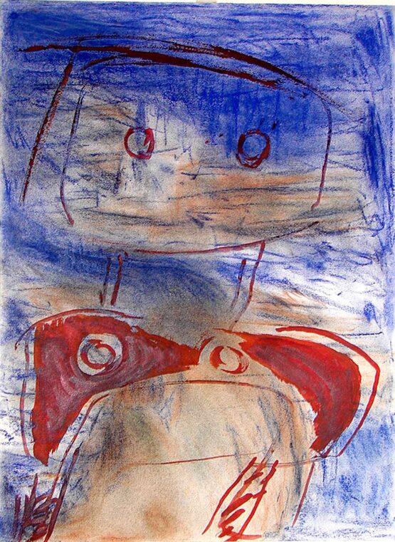 ORNA L. BROCK | Untitled #6 Original Art (The "Potatoes Dream" series) Oil pastel & Conte crayons on paper .62 x 46.5 cm. Unframed.