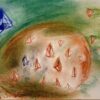 ORNA L. BROCK | #Untitled Original Art (The "Potatoes Dream" series) Oil pastel & Conte crayons on paper .21 x 30 cm. Unframed.