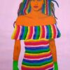 LENA SNOW | Rainbow Girl Original Art. Acrylic on paper, 2021. 31 x 24 cm. Signed. 