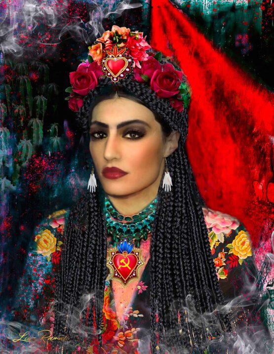 LIKA RAMATI | Red Frida New Media Art. Limited Edition. Quality print signed and numbered 2/8. 80x62 cm. Signed. 
