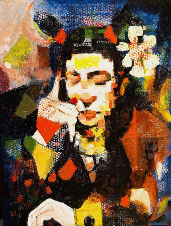 EVA LEWARNE | Women Who Think Too Much Original Art. Acrylic on canvas. 101.6 x 76.2 cm. Signed.