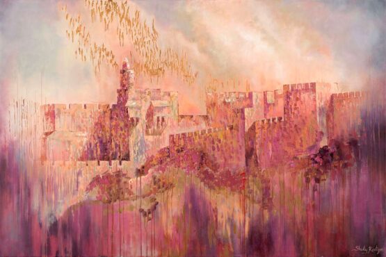 SHULLY RATZON | City of David Quality Printed Edition. Modern Judaica. Oil on canvas. 150x100 cm. Signed. 