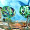 MOSHE CHOURAKI | Discussion in Jerusalem Original Art. Oil on canvas. 72x56 cm. Signed.