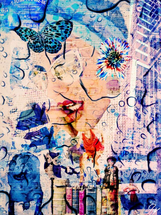 Ivonne Waissmann | Party book Original Art. Digital Mix Media Collage.  92 x 125 cm. Signed. 