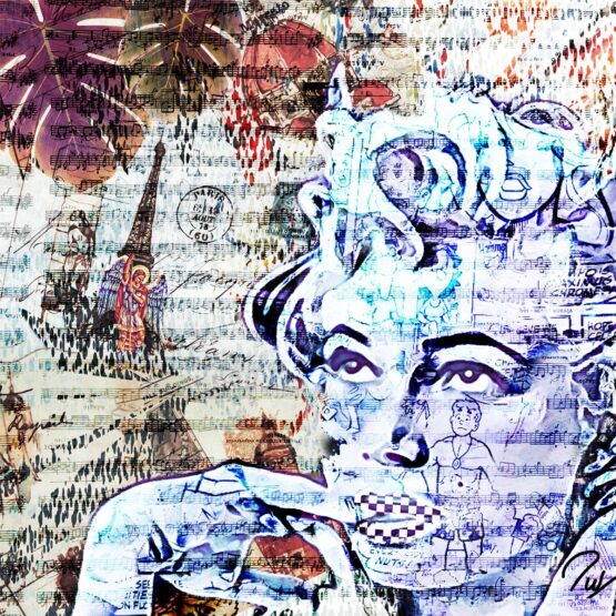 Ivonne Waissmann | Untitled #1 Original Art. Digital Mix Media Collage. 92 x 92 cm. Signed.