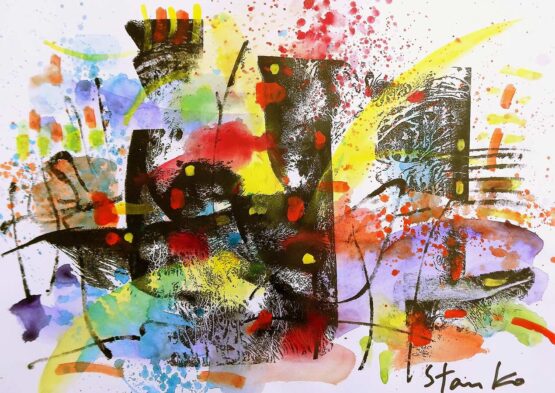 Stanislav Bojankov | Presentiment-IX. 2019 Original Art. Mixed on paper. Unframed. 35 x 50 cm. Signed.