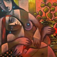 Nizar Al Hattab | Love And Harmony. 2021 Original Art. Oil on canvas. 80 x 60 cm. Signed.
