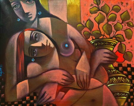Nizar Al Hattab | Love And Harmony. 2021 Original Art. Oil on canvas. 80 x 60 cm. Signed.