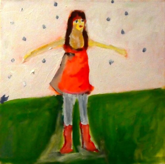 Anna Weichselbaumer | At the moment Original Naive Art. Acrylic on Canvas. 40 x 40 cm. Signed.