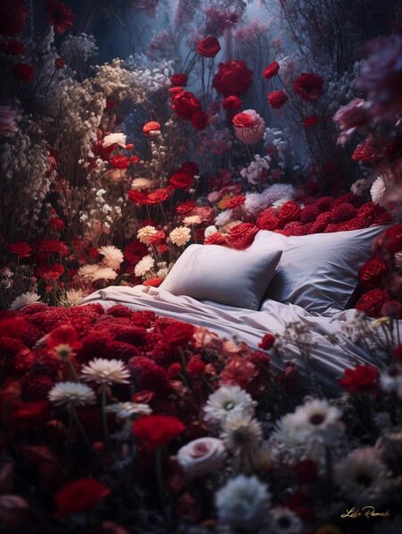Bed in Heaven. Digital Art, 90x67 cm, Quality print. Signed and numbered. Limited Edition 1/3. Lika Ramati © All rights reserved.