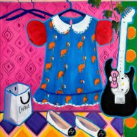 Iryna Benderovska | Hello Kitty 2023 Original Naïve Art. Oil on canvas. 80 x 90 cm. Signed. 