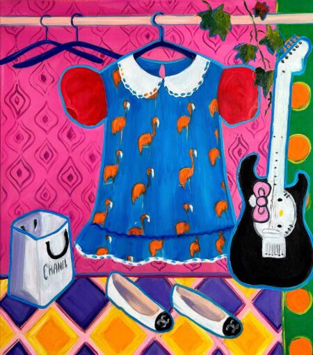 Iryna Benderovska | Hello Kitty 2023 Original Naïve Art. Oil on canvas. 80 x 90 cm. Signed. 