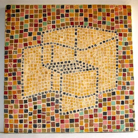 ORNA L. BROCK | Untitled #2 (Chair Cube series). 2010. (A tribute to Artist Joseph Albers.) Original Art. Mosaic mould on ceramic tile. ( Emblemata) 33 x 33 cm. unframed. Signed. 