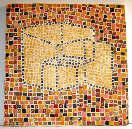 ORNA L. BROCK | Untitled #4 (Chair Cube series). 2010. (A tribute to Artist Joseph Albers.) Original Art. Mosaic mould on ceramic tile. ( Emblemata) 33 x 33 cm. unframed. Signed. 