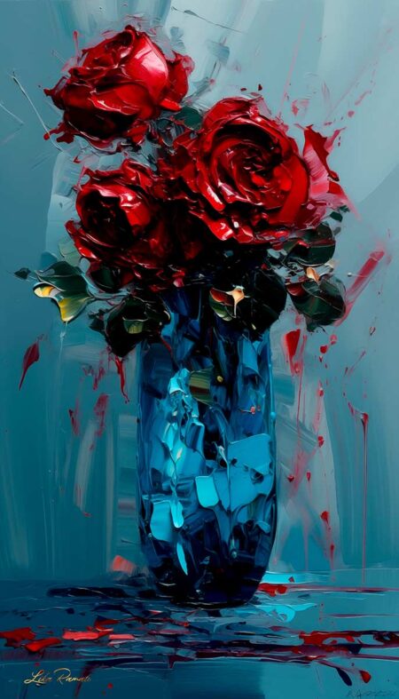 Red and Blue. Digital Art, 100x57 cm, Quality print. Signed and numbered. Limited Edition 1/3. Lika Ramati © All rights reserved.
