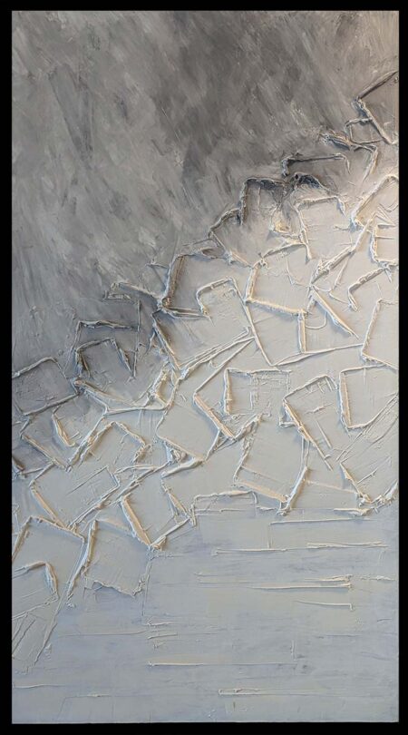 Sandra Gross | Snow Nights. 2022. Diptych Original Art. Texture on canvas. 90 x 160 cm each / 180 x 160 cm.  Signed.  Each artwork: $2,650