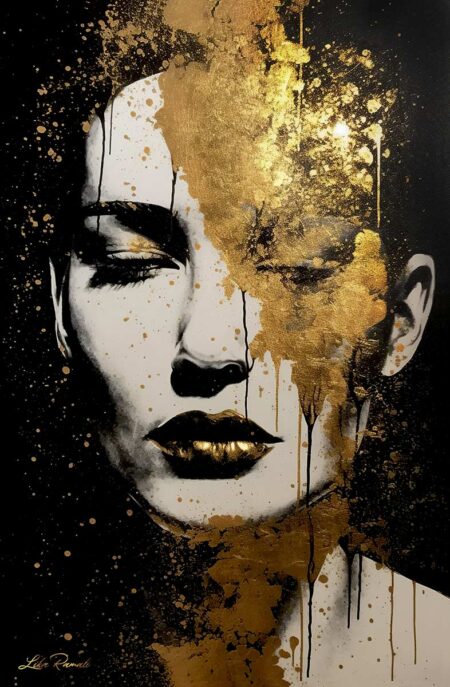 Golden Portrait. Digital Art, 90 x 58 cm, Quality print. Signed and numbered. Limited Edition 1/3. Lika Ramati © All rights reserved.