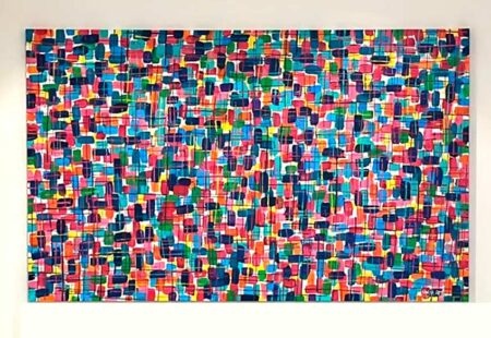 Sandra Gross | Pixels of Love. 2023. Original Art. Mixed media on canvas. 120 x 80 cm. Signed.