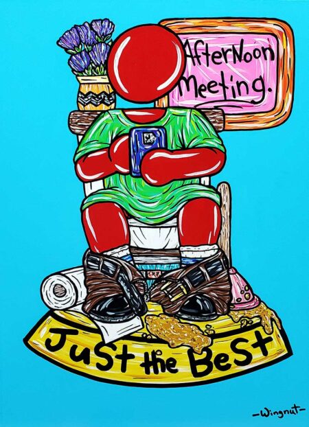 -Wingnut- | "Just the Best – Afternoon Meeting." 2023 Limited Edition Hand Embellished Print on Canvas. Framed. 46 cm x 61 cm. Signed.