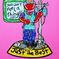 -Wingnut- | "Just the Best – Nurse." 2023 Limited Edition Hand Embellished Print on Canvas. Framed. 46 cm x 61 cm. Signed.